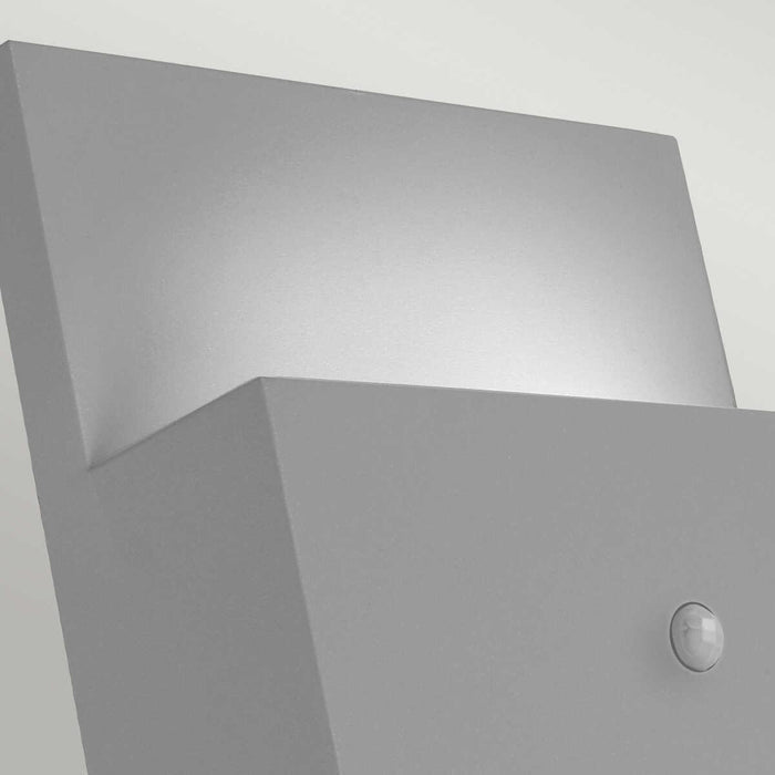 norlys geneve 1 light outdoor wall light with pir aluminium Close Up