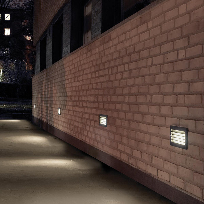Norlys Grimstad LED Recessed Louvre Outdoor Wall Light by Elstead Lighting — suits living rooms, bedrooms & hallways