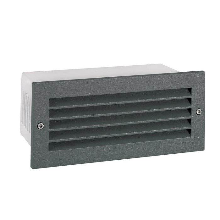 norlys grimstad led recessed louvre outdoor wall light graphite