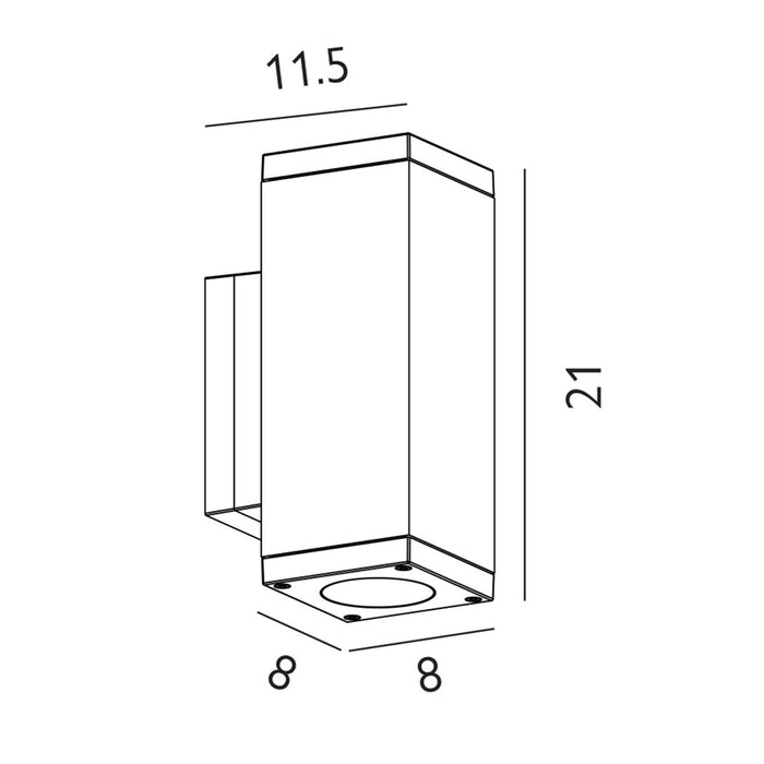 Norlys Sandvik 2 Light Graphite Up & Down Outside Wall Light — close-up detail