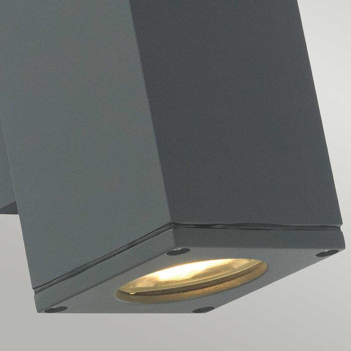norlys sandvik 2 lt graphite up and down outside wall light Close Up
