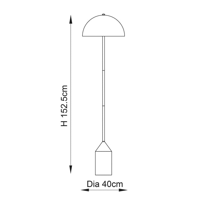 nova 1 light brass finish floor lamp by Endon Lighting Hallway lights Close Up