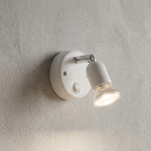 Oaks Bas White Single Switched Spotlight by Oaks Lighting — suits kitchens, living rooms & bedrooms