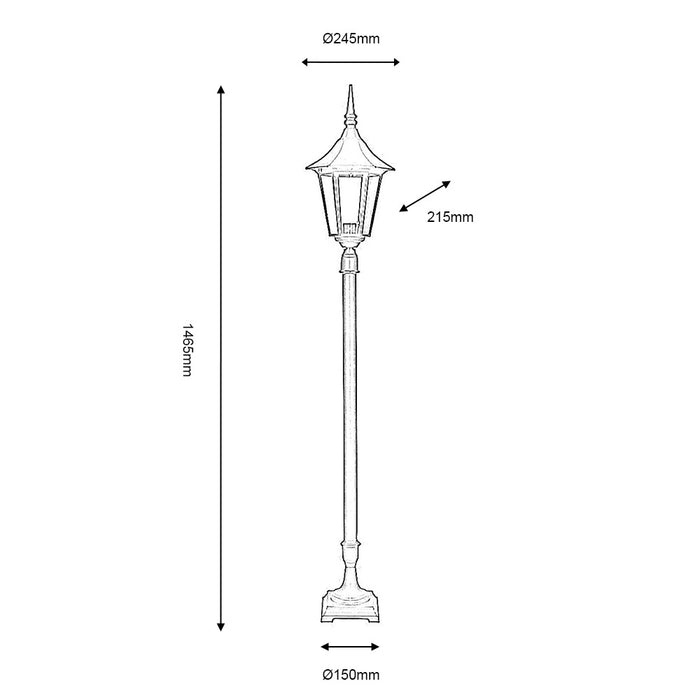 Oaks Cardinal Black Outdoor Mini Lamp Post