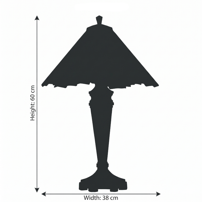 Oaks Feste Large Tiffany Table Lamp — close-up detail