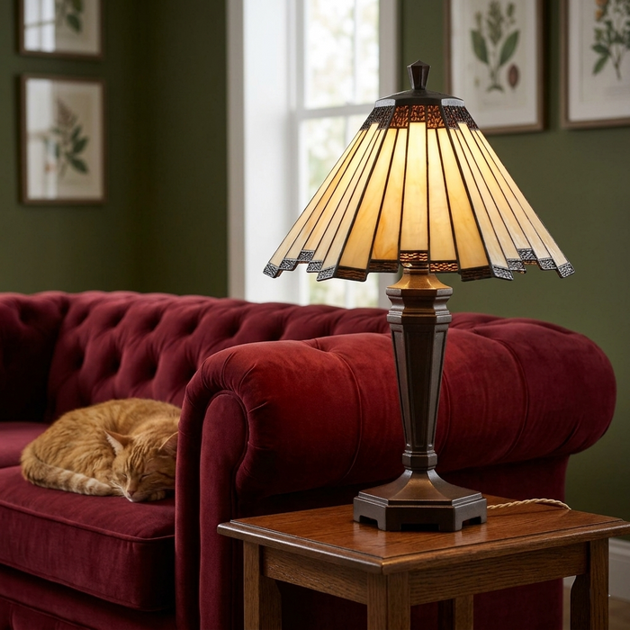Oaks Feste Medium Tiffany Table Lamp — alternate view