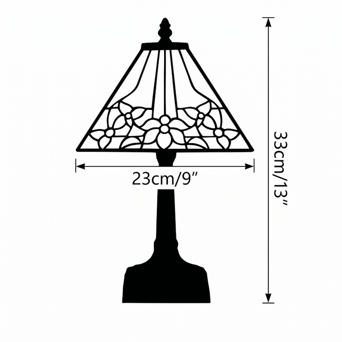 Oaks Lighting Camillo Tiffany 9" Table Lamp — close-up detail
