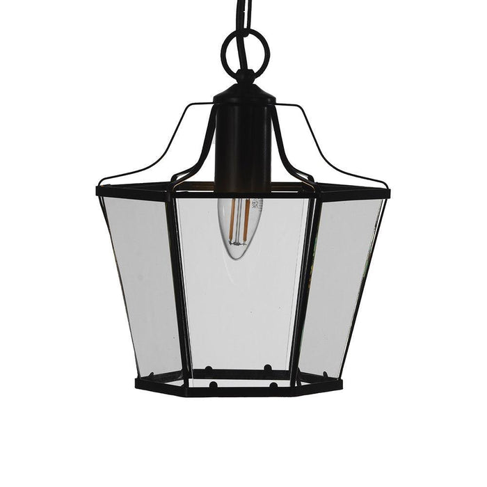 Oaks Lighting Dulverton Black Clear Glass Ceiling Pendant-Ceiling Pendant Lights-Oaks Lighting-1-Tiffany Lighting Direct