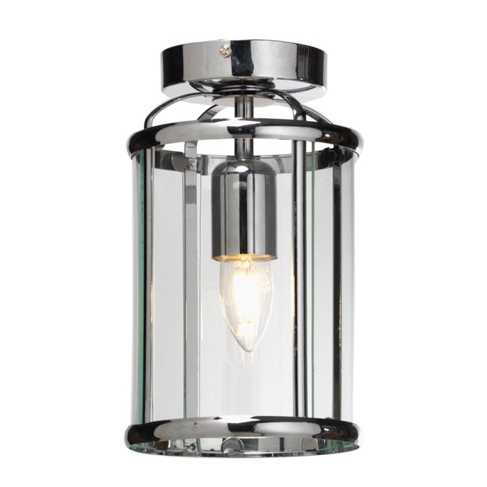 Oaks Lighting Fern 1 Light Chrome Ceiling Flush Living room Image