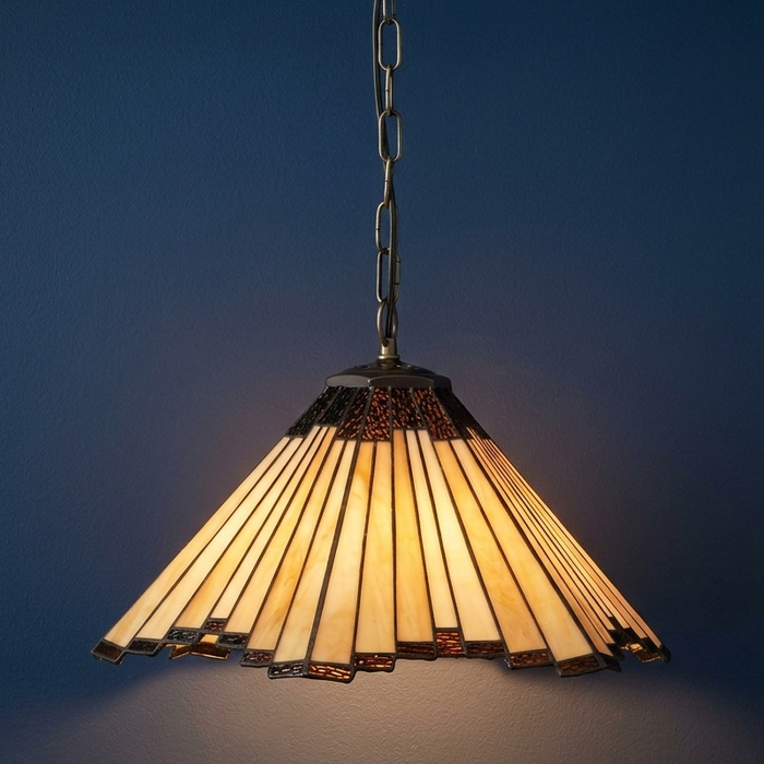 Oaks Lighting Feste Tiffany Ceiling Light by Oaks Lighting — suits living rooms, dining rooms & hallways