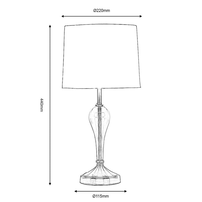 Oaks Lighting Hika Chrome Table Lamp — close-up detail