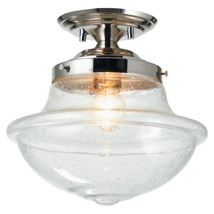 Oaks Lighting Lars Clear Glass & Chrome Flush Ceiling Light Living room Image