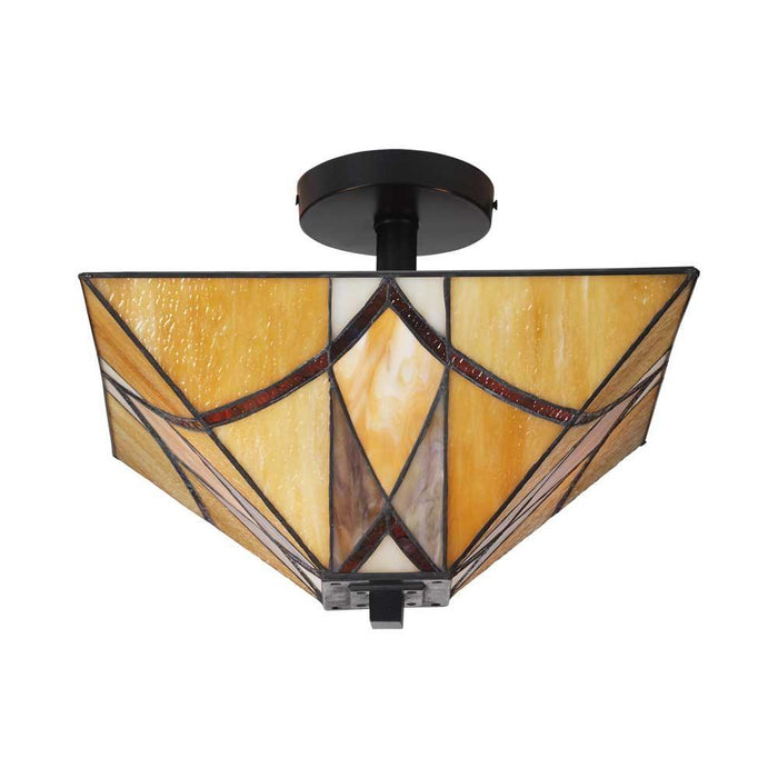 oaks portia tiffany semi flush ceiling light