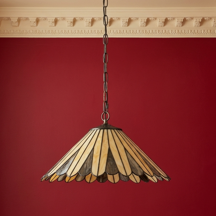 Oaks Lighting Regan Tiffany Ceiling Light by Oaks Lighting — suits living rooms, dining rooms & hallways