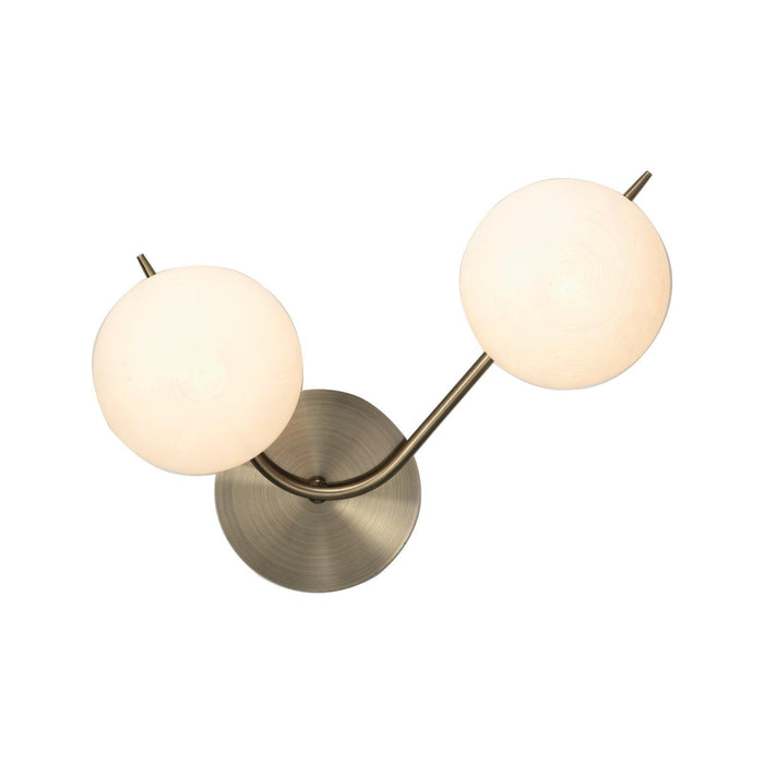 Oaks Lighting Ruse 2 Light Antique Brass Wall Light image 1