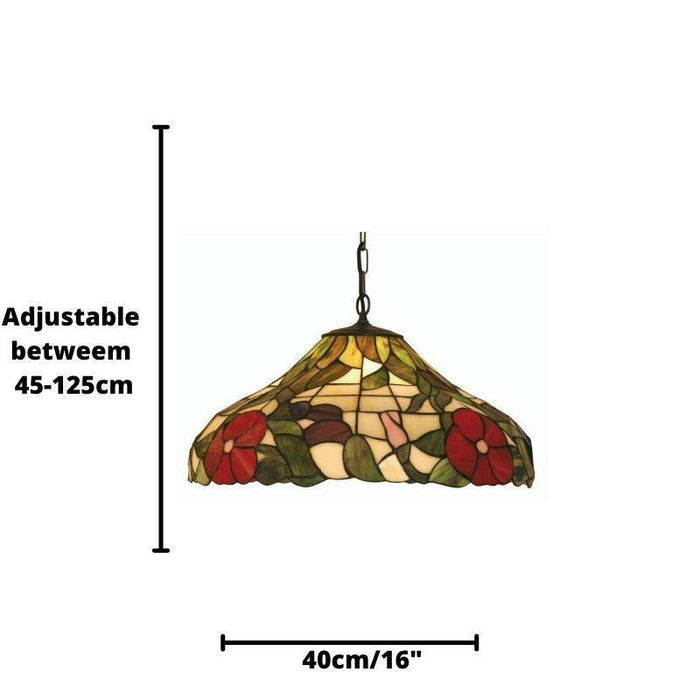 peonies medium tiffany ceiling light 1 bulb fitting ot 1345 16 p 2 Living Room Image