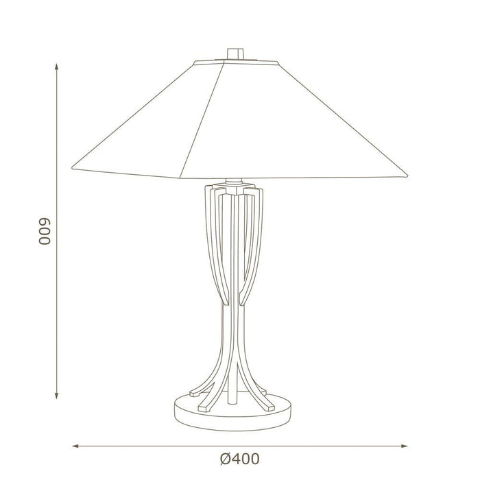 Oaks Portia Tiffany Table Lamp — rear view