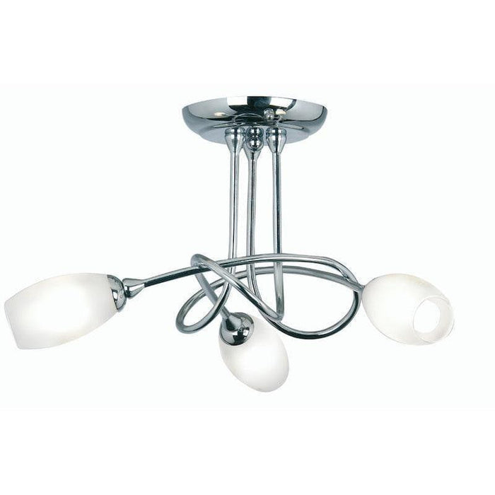 Traditional Flush & Semi Flush Ceiling Lights - Tara 3 Light Chrome Semi Flush 5327/3 CH
