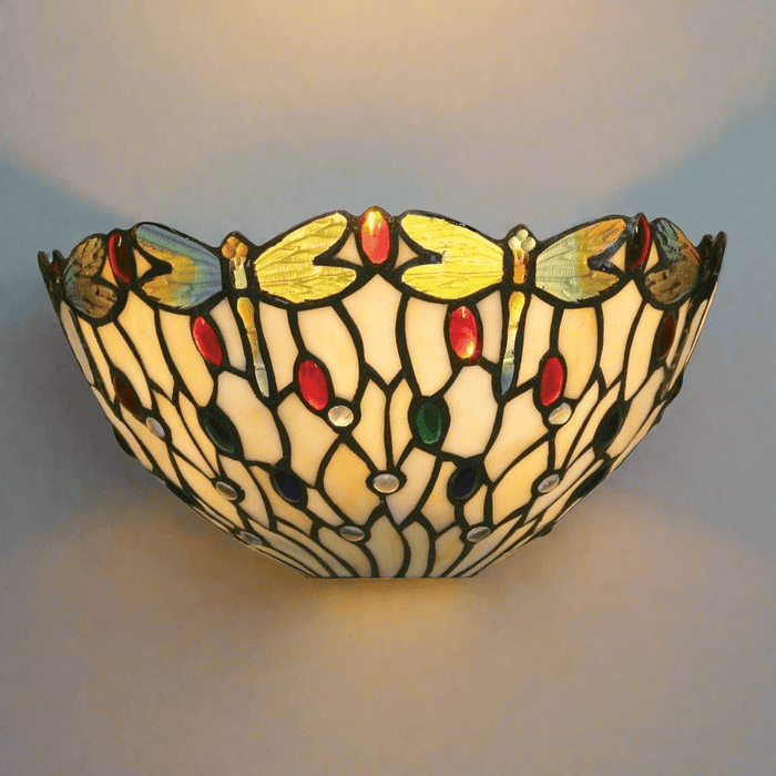 Oaks Tiffany Dragonfly II Wall Light by Oaks Lighting — suits living rooms, bedrooms & hallways