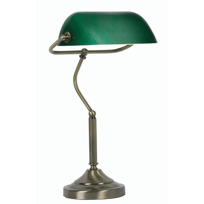 Traditional Table Lamps - Traditional Antique Brass Bankers Lamp TL 180 AB