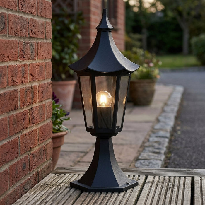 Oaks Witton Black Outdoor Pedestal Light