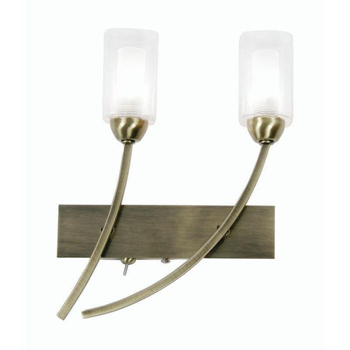 Traditional Wall Lights - Ofira 2 Light Antique Brass Wall Light 2710-2 AB 1