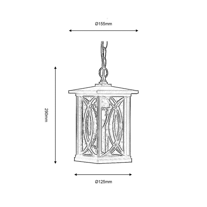 Orton Chain Black Ceiling Pendant With Bubble Glass
