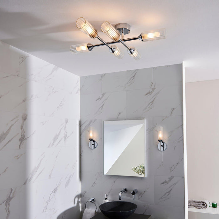 oundle single chrome bathroom wall light pull cord mDining room lighting