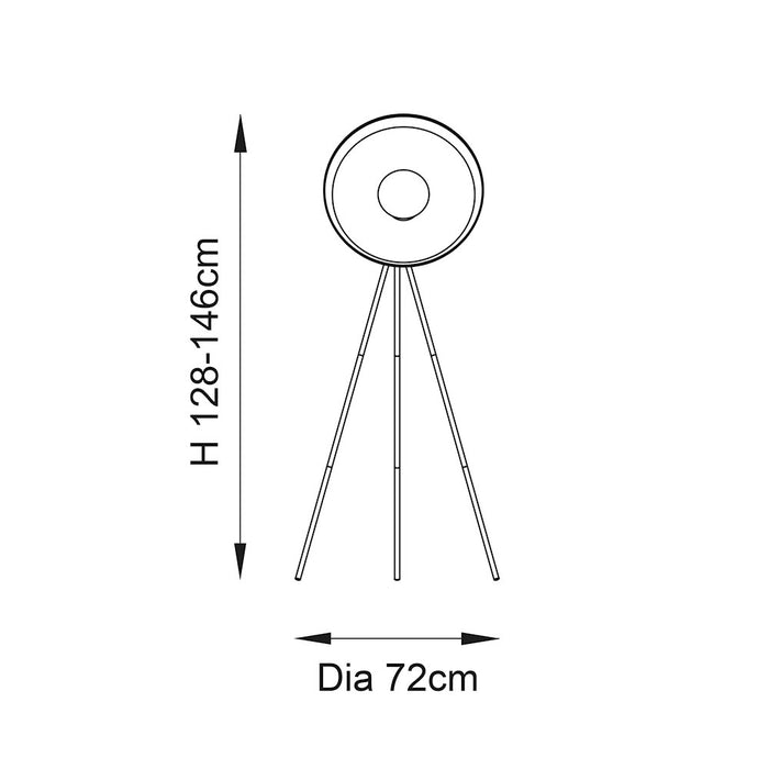 Ovni White Industrial Tripod Floor Lamp — close-up detail