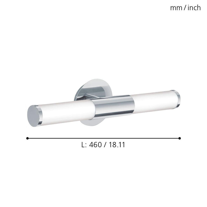 eglo palmera ip44 chrome white glass bathroom wall light kitchen lighting