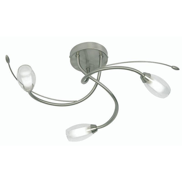Traditional Flush & Semi Flush Ceiling Lights - Pandora 3 Light Mirror Black Flush Ceiling Light 6203/3 MB