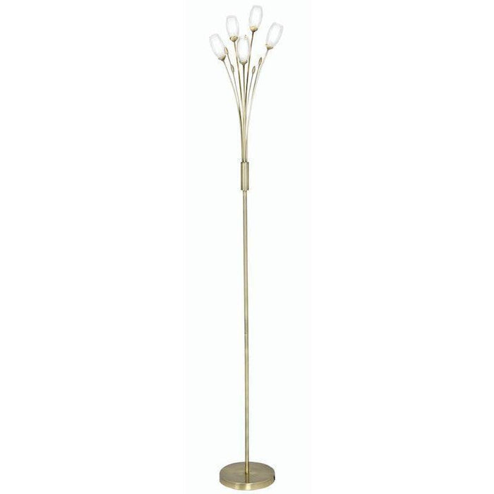 Pandora 5 Light Antique Brass Floor Lamp by Oaks Lighting 1
