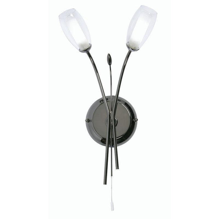 Traditional Wall Lights - Pandora 2 Light Mirror Black Wall Light 6203/2 MB
