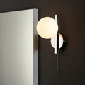 pendle chrome opal glass bathroom wall light pull cord mDining room lighting
