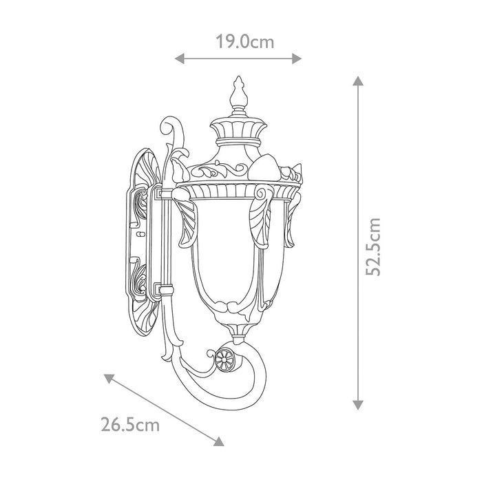 Philadelphia Old Bronze Medium Outdoor Uplighter Wall Light — close-up detail