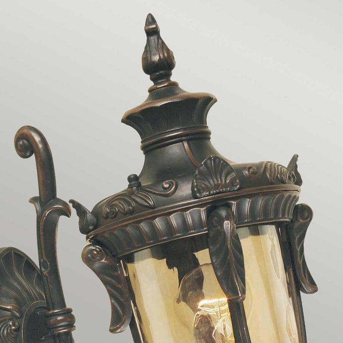 Elstead Philadelphia Old Bronze Finish Small Outdoor Uplighter Wall Close up image