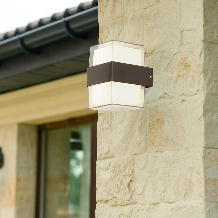 pittsburgh 2 lt black square led outdoor up down wall light by searchlighting lighting, living room image