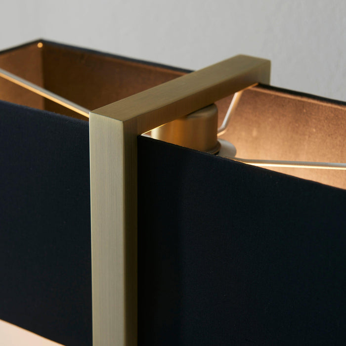 Produr Brass Table Lamp - Black Base & Black Linen Shade-Living Lights-Living-Room-Tiffany Lighting Direct-[image-position]