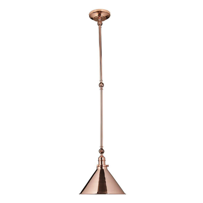 provence 1 light polished copper wall light pendant elstead lighting