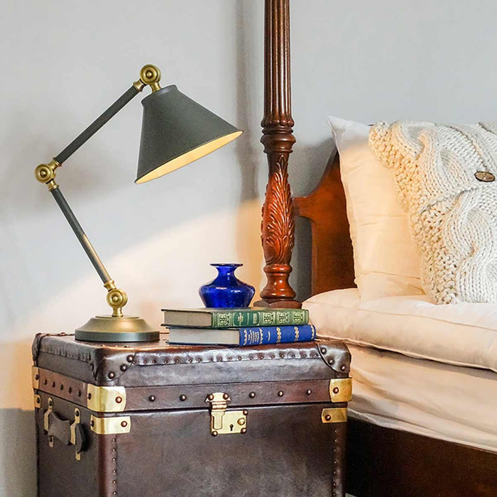 Provence Element 1 Light Grey & Aged Brass Mini Table Lamp — alternate view
