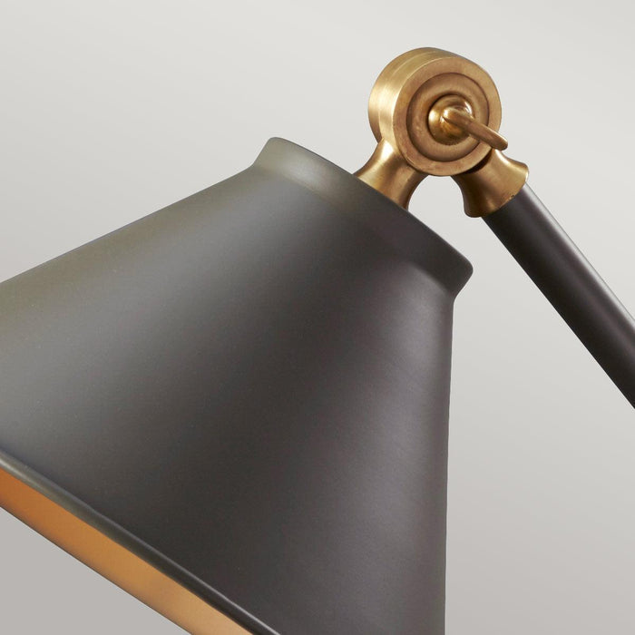 Provence Element 1 Light Grey & Aged Brass Mini Table Lamp — side profile