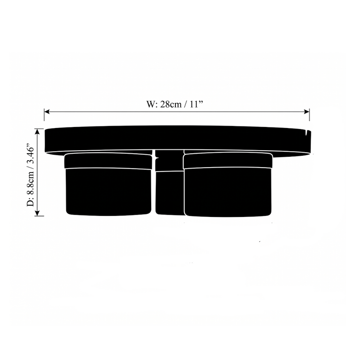 Pure Chrome & Opal Duplex Glass Flush Bathroom Ceiling Light — rear view