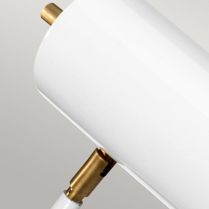 Quinto 1 Light White Aged Brass Table Lamp Elstead Lighting — additional angle