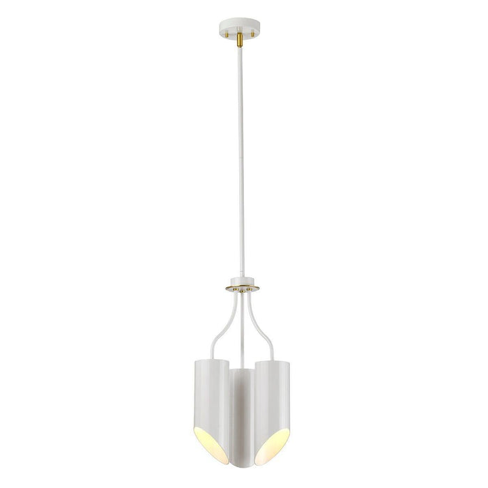 Quinto 3 Light White Aged Brass Chandelier - Elstead-Elstead Lighting-1-Tiffany Lighting Direct