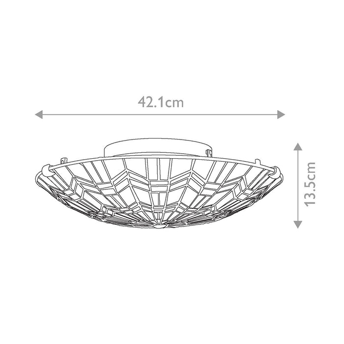 Quoizel Alcott Tiffany Flush Ceiling Light — alternate view