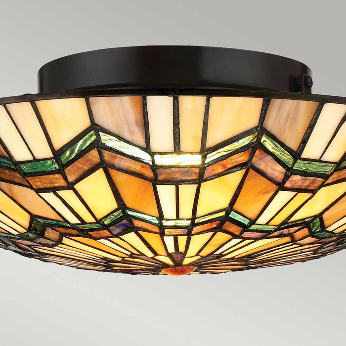 alcott tiffany flush ceiling light Close Up LED Bulb