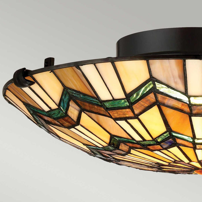 alcott tiffany flush ceiling light Detailed Close Up