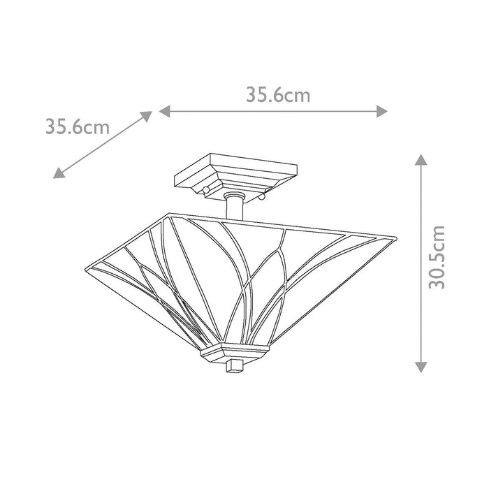 Quoizel Asheville Semi Flush Tiffany Ceiling Light — alternate view