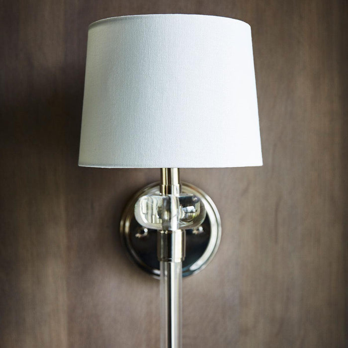 Quoizel Barbour 1 Light Nickel Wall Light - White Shade — alternate view