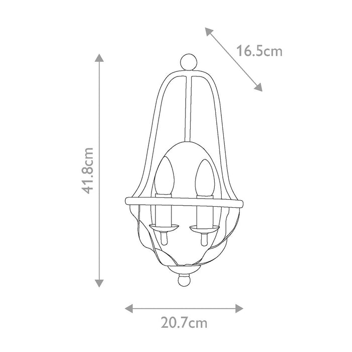 Quoizel Bradbury 2 Light Grey Wall Light — close-up detail